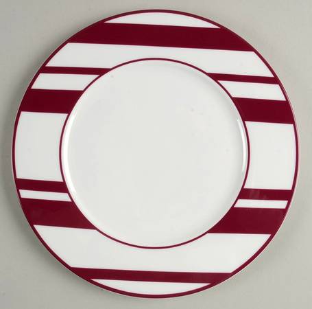 Color Studio Fuschia and Platinum Accent Salad Plate