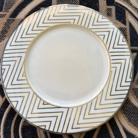 Color Studio Ivory and Platinum Accent Salad Plate