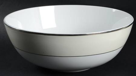 Color Studio Ivory and Platinum 9" Round Vegetable Bowl
