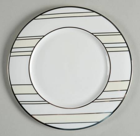 Color Studio Ivory and Platinum Accent Salad Plate