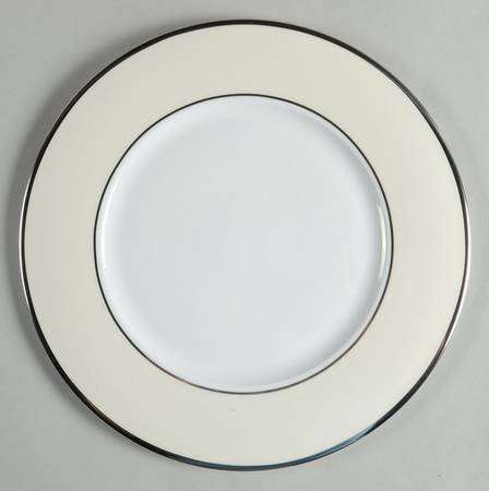 Color Studio Ivory and Platinum Dinner Plate