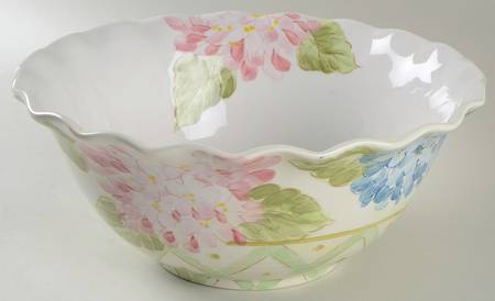 Hydrangea Mist 12" Ruffled Bowl