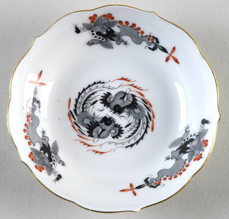 Dragon Black (Red Dot Accent) Saucer for Flat Demitasse Cup