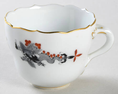 Dragon Black (Red Dot Accent) Flat Demitasse Cup