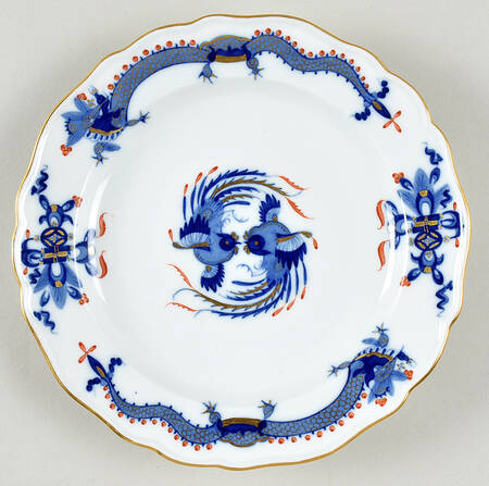 Dragon Blue (Red Dot Accent) Salad/Dessert Plate