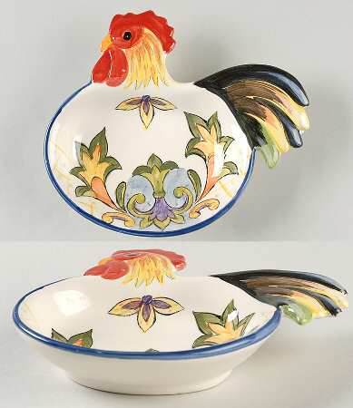Green Talavera Rooster Individual Dip Dish
