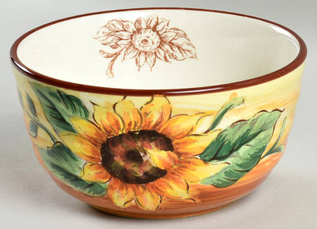 Toile Sunflower Soup/Cereal Bowl
