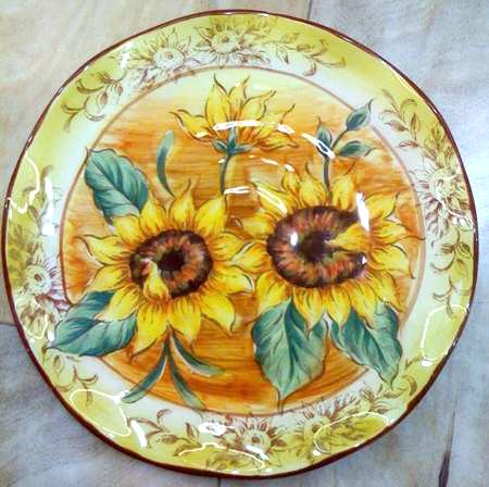 Toile Sunflower Dinner Plate