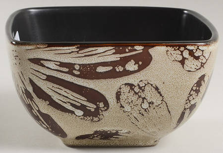 Brown Floral Soup/Cereal Bowl