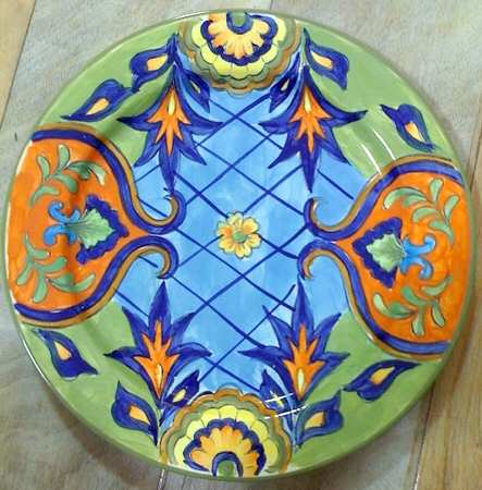 Orange Talavera Dinner Plate