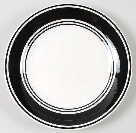 Casual Banded Black Salad Plate