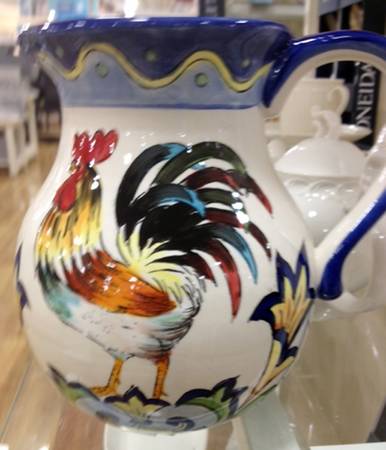 Blue Talavera Rooster Large Pitcher