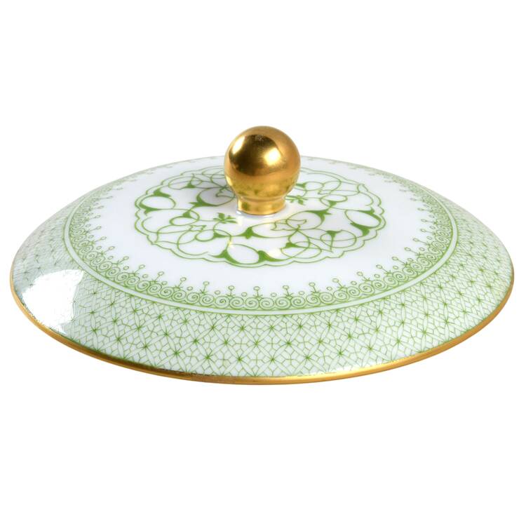 Green Apple Lace Lid for Sugar Bowl