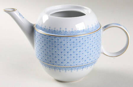 Cornflower Blue Lace Tea for Two Teapot No Lid