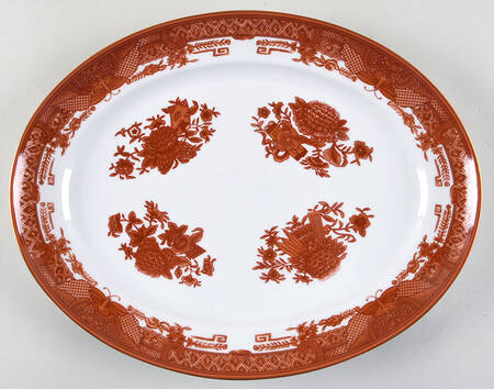 Fitzhugh Cinnabar 14" Oval Serving Platter