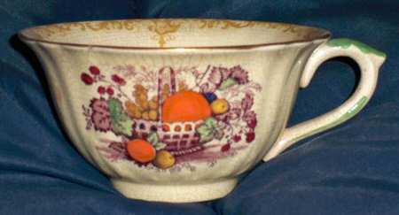 Fruit Basket Multicolor (Gold Trim) Footed Cup