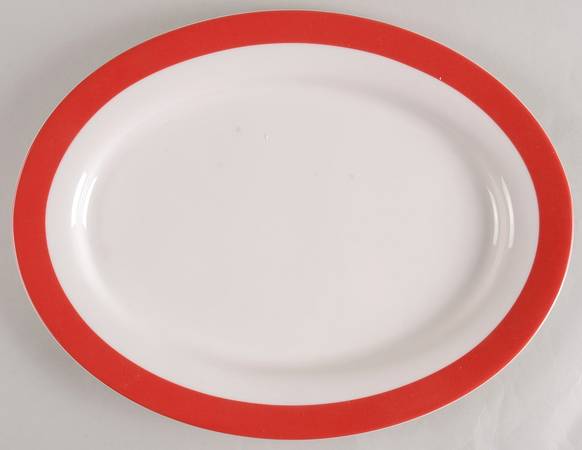 Classic Band Red 16" Oval Serving Platter