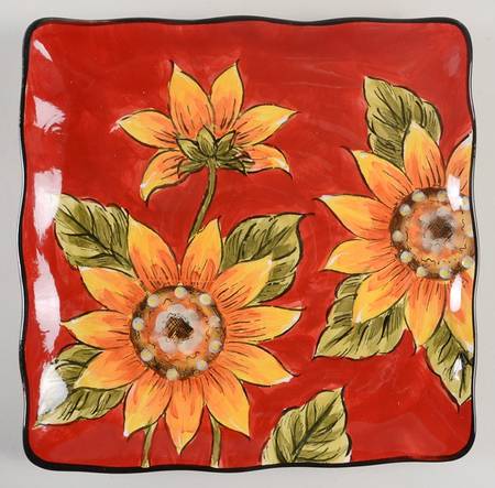 Provence Sunflower Square Salad Plate