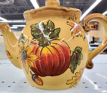 Pumpkin & Sunflower Teapot & Lid