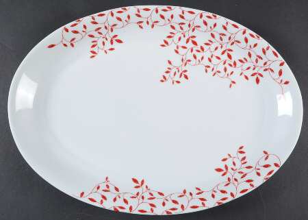Scarlet Vine 13" Oval Serving Platter