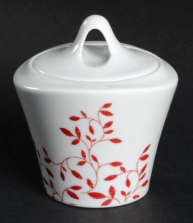 Scarlet Vine Sugar Bowl & Lid