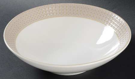 Crisscross Tan 9" Round Vegetable Bowl