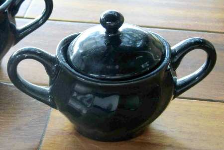 1942 Black Sugar Bowl & Lid
