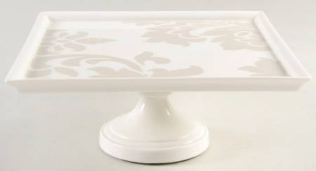 Lisbon Grey 10" Diameter Square Pedestal Cake Stand