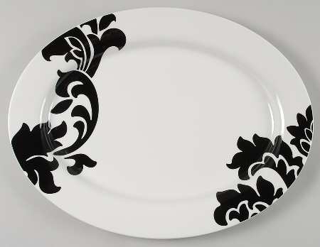Lisbon Black 16" Oval Serving Platter