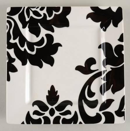 Lisbon Black Square Salad Plate