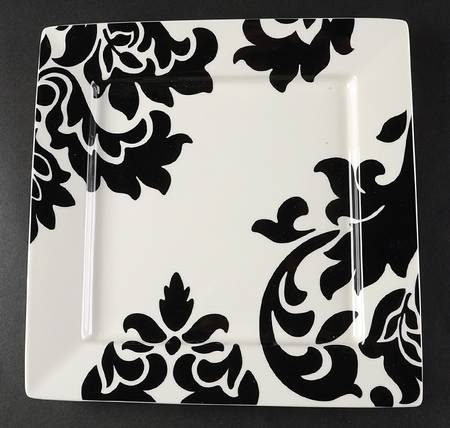 Lisbon Black Square Dinner Plate