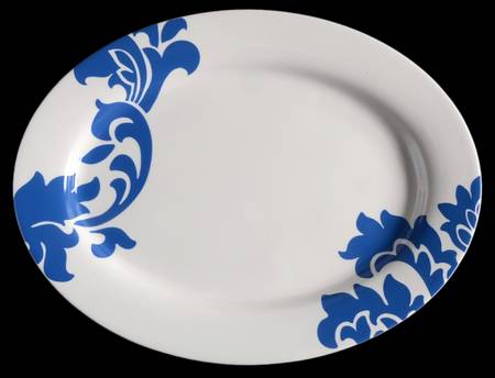 Lisbon Blue 17" Oval Serving Platter