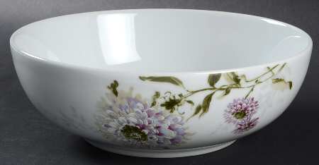 Silk Floral Lavender 9" Round Vegetable Bowl