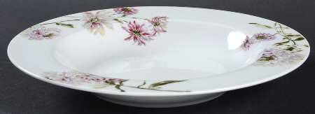 Silk Floral Lavender Rim Soup Bowl