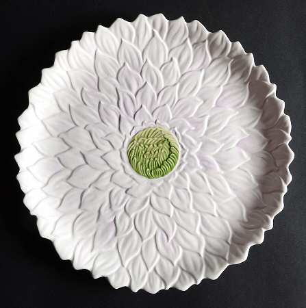 Silk Floral Lavender 13" Round Platter