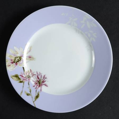Silk Floral Lavender Appetizer/Bread & Butter Plate