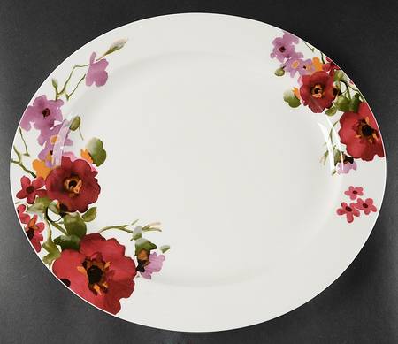 Garden Palette Bouquet 14" Oval Serving Platter