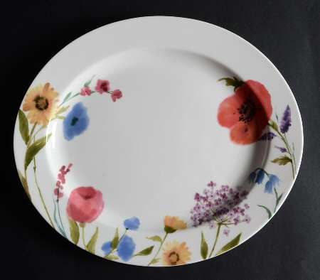 Garden Palette Floral 15" Oval Serving Platter