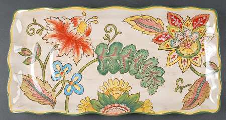 Vanilla Chintz Rectangular Serving Platter