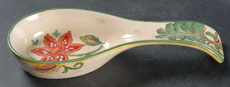 Vanilla Chintz Spoon Rest/Holder (Holds 1 Spoon)