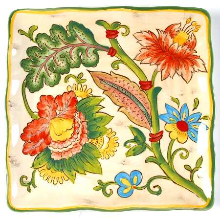 Vanilla Chintz Square Salad Plate