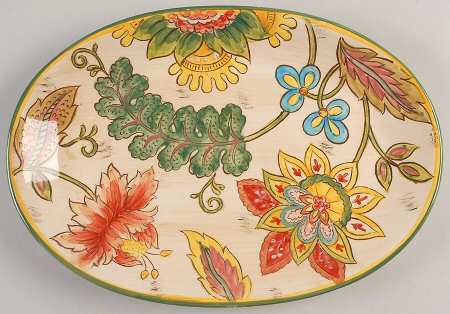 Vanilla Chintz 14" Oval Serving Platter
