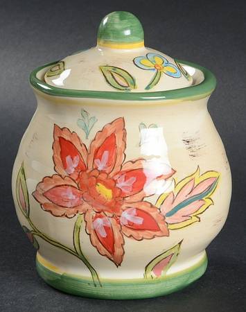 Vanilla Chintz Sugar Bowl & Lid