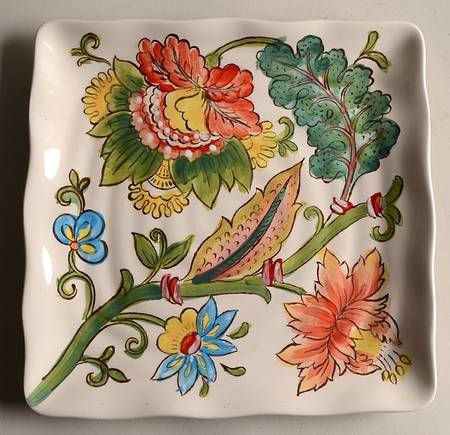 Vanilla Chintz Square Salad Plate