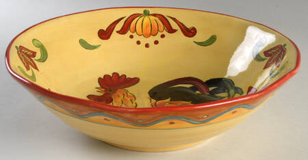 Talavera Provence Rooster 12" Round Serving Bowl
