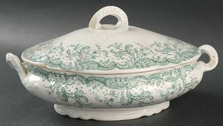 Seville Green (No Trim) Oval Covered Vegetable
