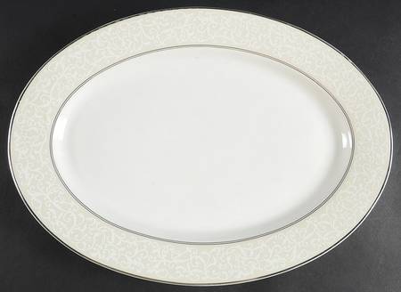 Parchment Ivory 14" Oval Serving Platter