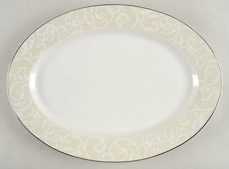 Parchment Modern 14" Oval Serving Platter