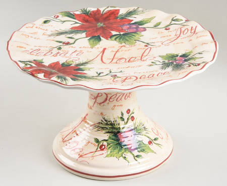 Noel 10" Diameter Pedestal Cake Stand