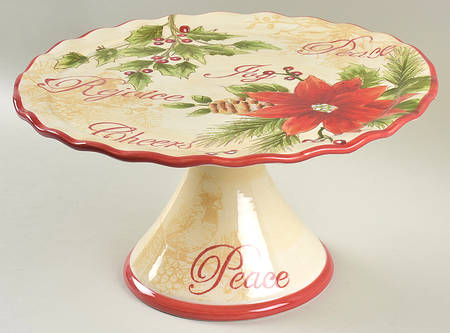 Noel 13" Diameter Pedestal Cake Stand